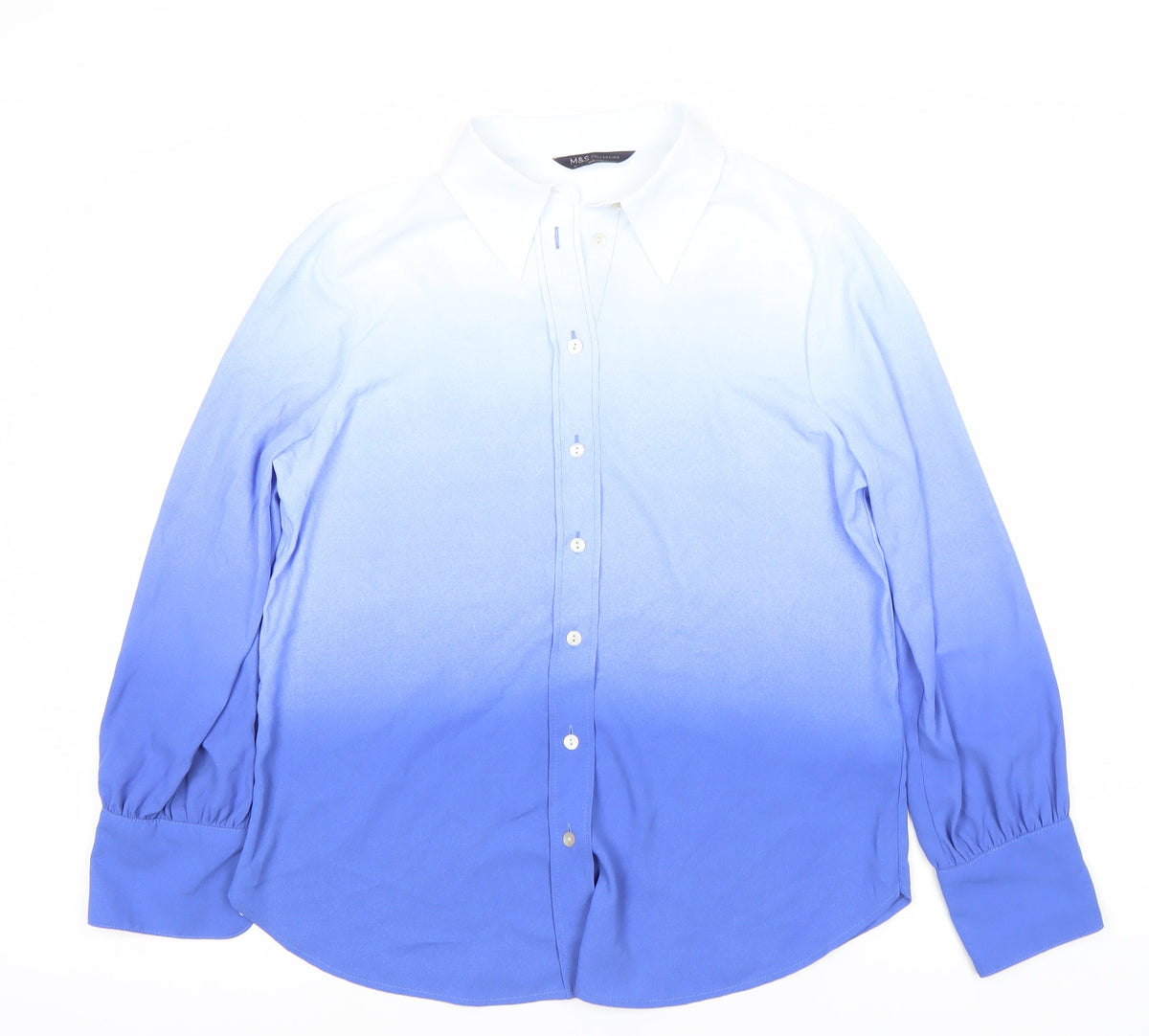 Marks & Spencer Women Blue Button-Up Shirt UK 12