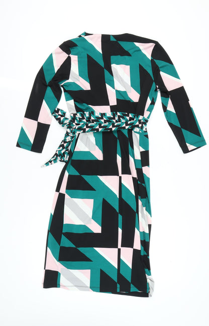 Back view of Principles Women's Multicoloured Wrap Dress, size 12