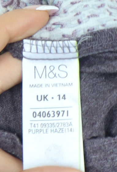 Marks & Spencer Women's Purple Blouse-Cardigan Long Sleeve Top