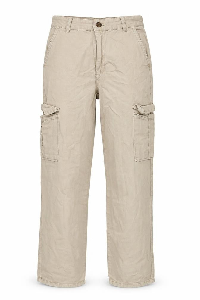 Stradivarius Beige Women's Cargo Trousers Size 6 with Pockets