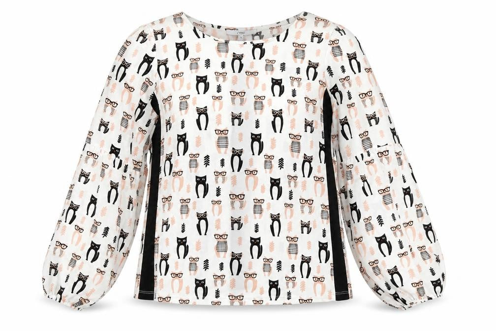 Next Women's Multicoloured Cat Print Blouse UK 16