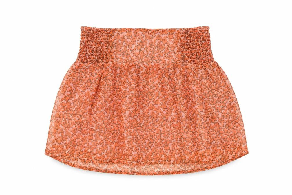 Lollys Laundry Women's Short Orange Floral Skirt