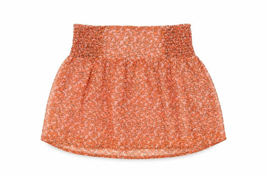 Lollys Laundry Women's Short Orange Floral Skirt