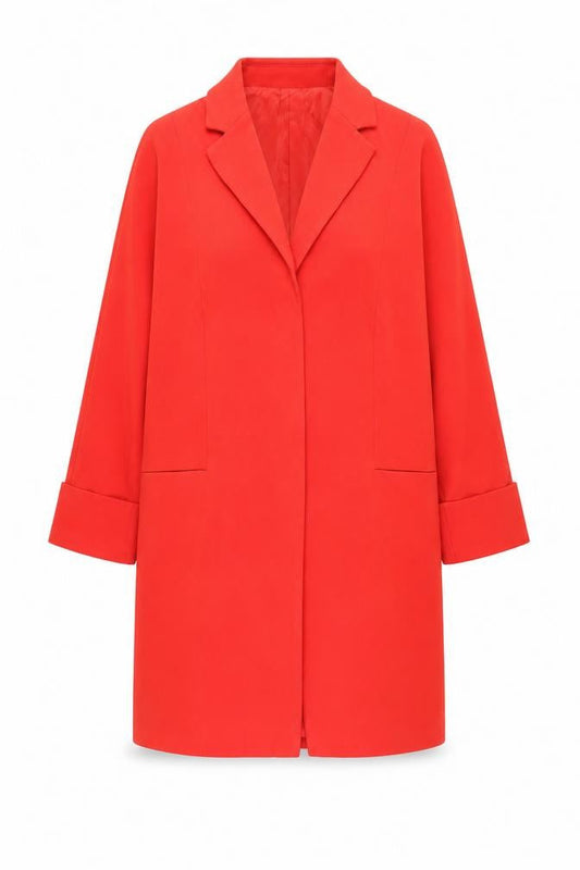 La Redoute Women's Red Relaxed Mid-Length Coat Size 14