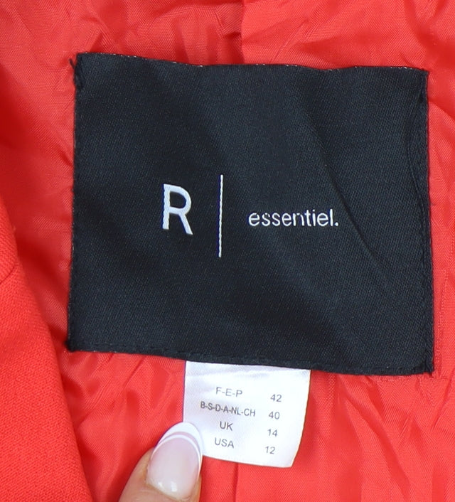 La Redoute Women's Red Relaxed Mid-Length Coat Size 14