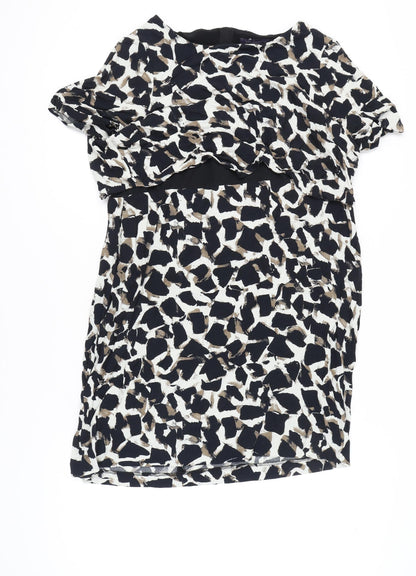 Marks & Spencer Women's Grey Animal Print Shift Dress, Size 18