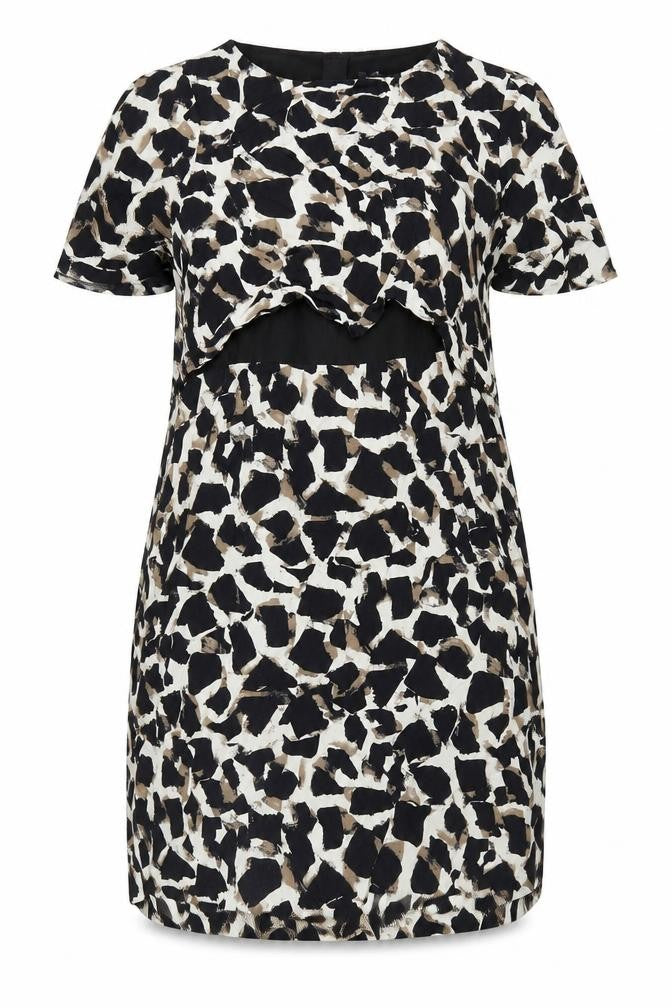 Marks & Spencer Women's Grey Animal Print Shift Dress, Size 18