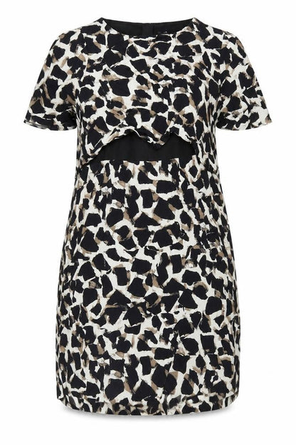 Marks & Spencer Women's Grey Animal Print Shift Dress, Size 18