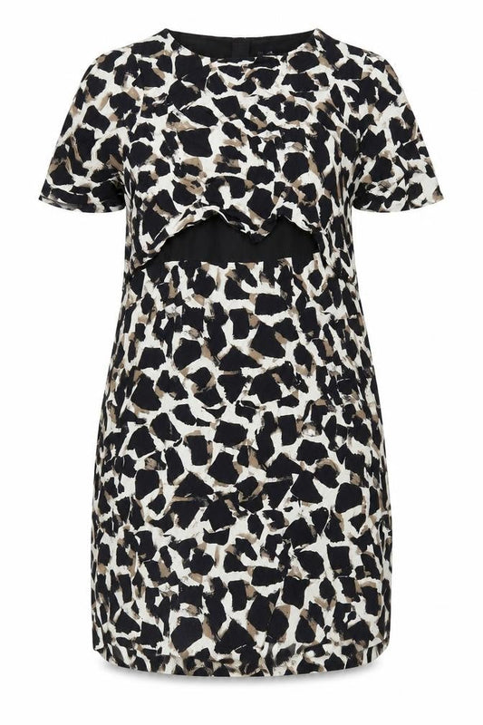Marks & Spencer Women's Grey Animal Print Shift Dress, Size 18