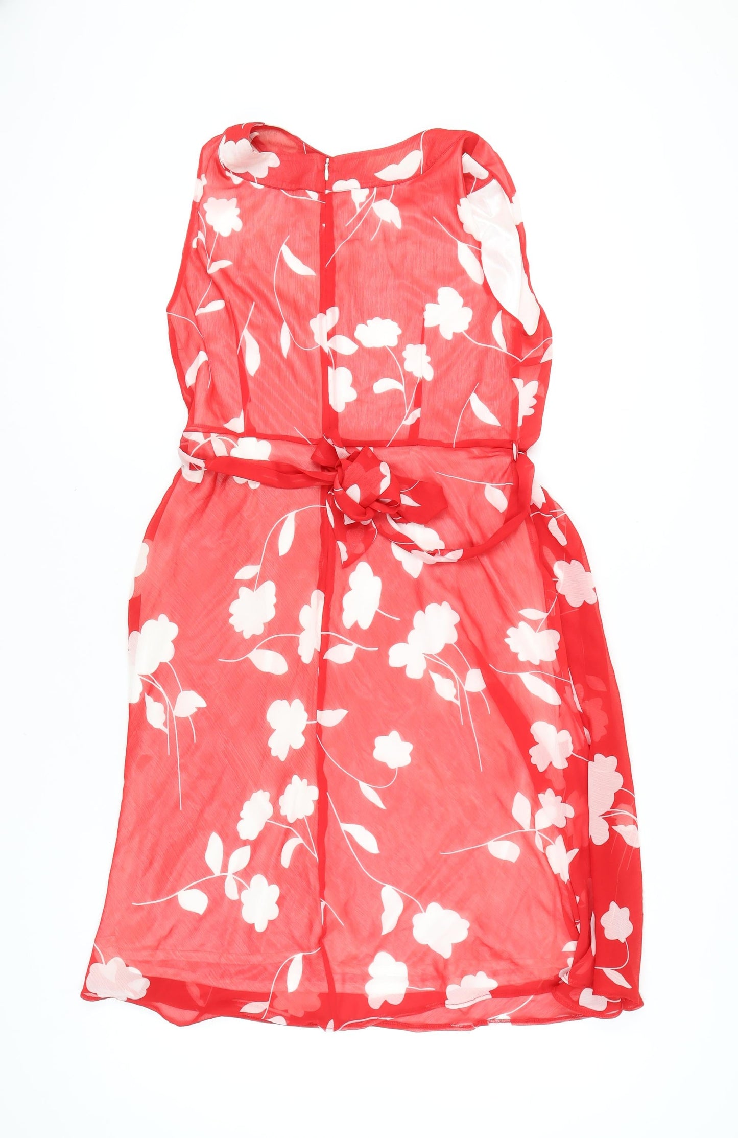 Kaleidoscope Women's Red Floral A-Line Dress Size 14