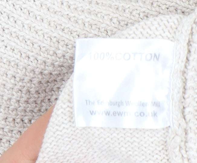 Isle Essentials Beige Cable-Knit Cardigan Women's L