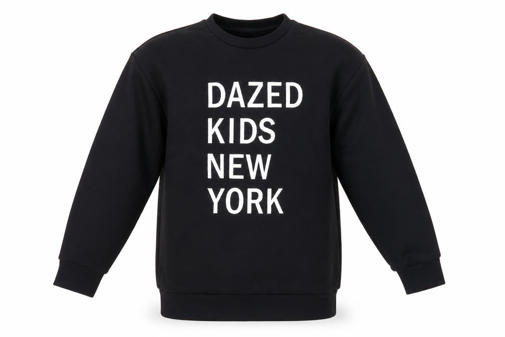 DKNY Girls Black Graphic Print Pullover Sweatshirt Size 10-11