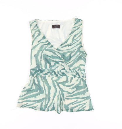 Additional front view of Principles Women’s Green Wrap Sleeveless Top
