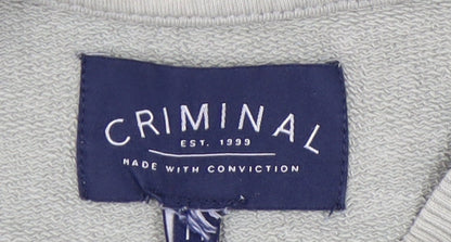 Criminal Men's Green Pullover Sweatshirt M