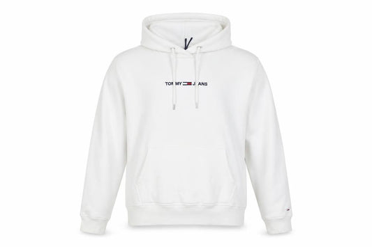 Tommy Jeans Men's White Logo Hoodie, Size S