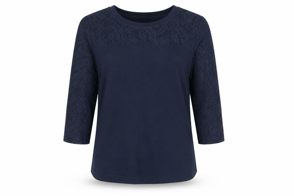 Lands' End Women's Blue Lace Blouse Size M
