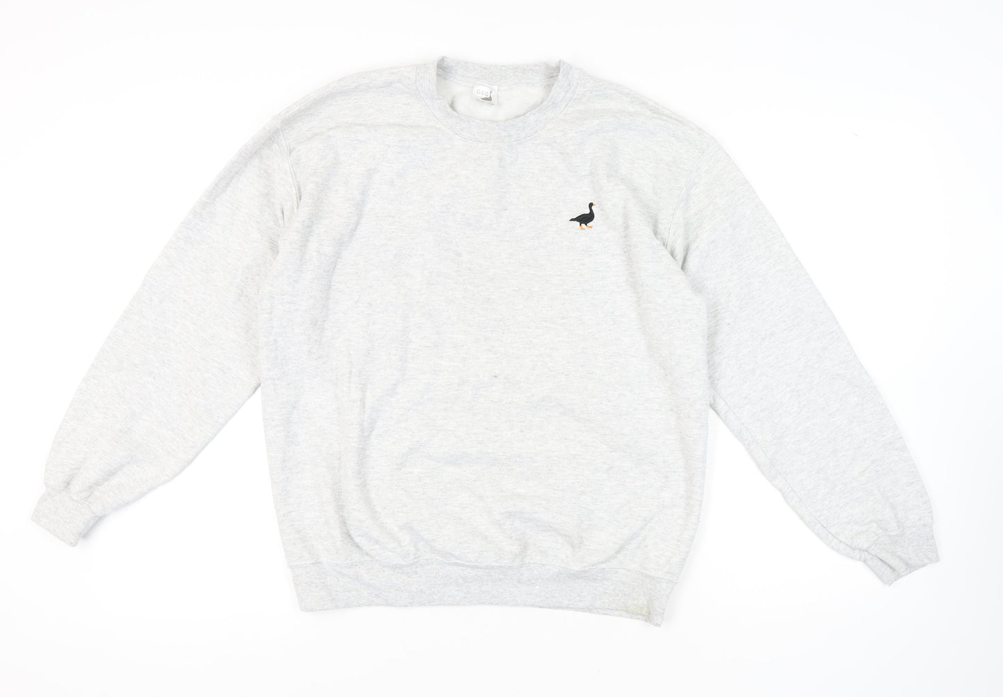 G&G Men's Grey Pullover Sweatshirt M Logo Crew Neck