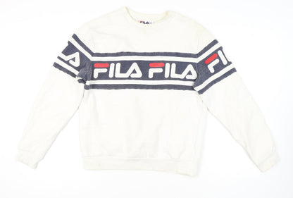 Fila Womens Ivory Cotton Pullover Sweatshirt M