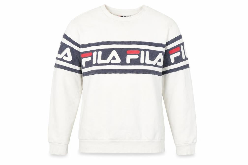 Fila Unisex Ivory Cotton Pullover Sweatshirt M