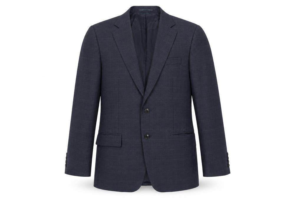 Jaeger Men's Blue Suit Jacket 38S Wool Single-Breasted