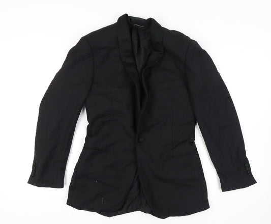 Pal Zileri Men's Black Wool Blazer, Size 46, Formal Elegance
