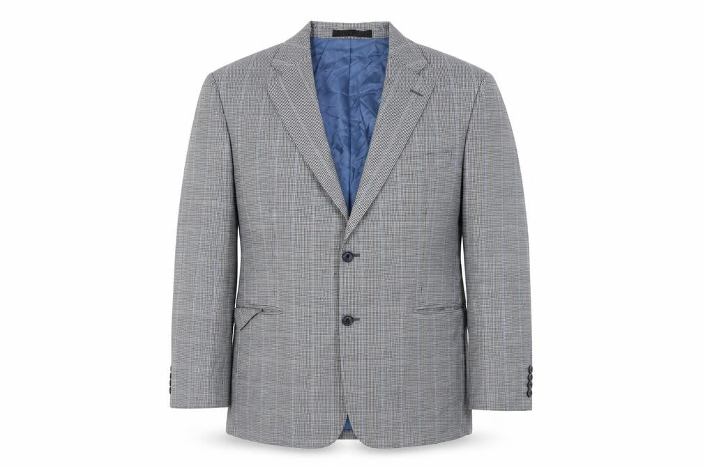 Marks & Spencer Men's Blue Check Blazer 46S