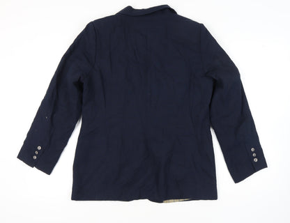 Wardrobe Women's Blue Blazer, Size 12, Classic Single-Breasted
