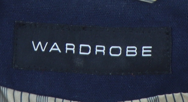 Wardrobe Women's Blue Blazer, Size 12, Classic Single-Breasted