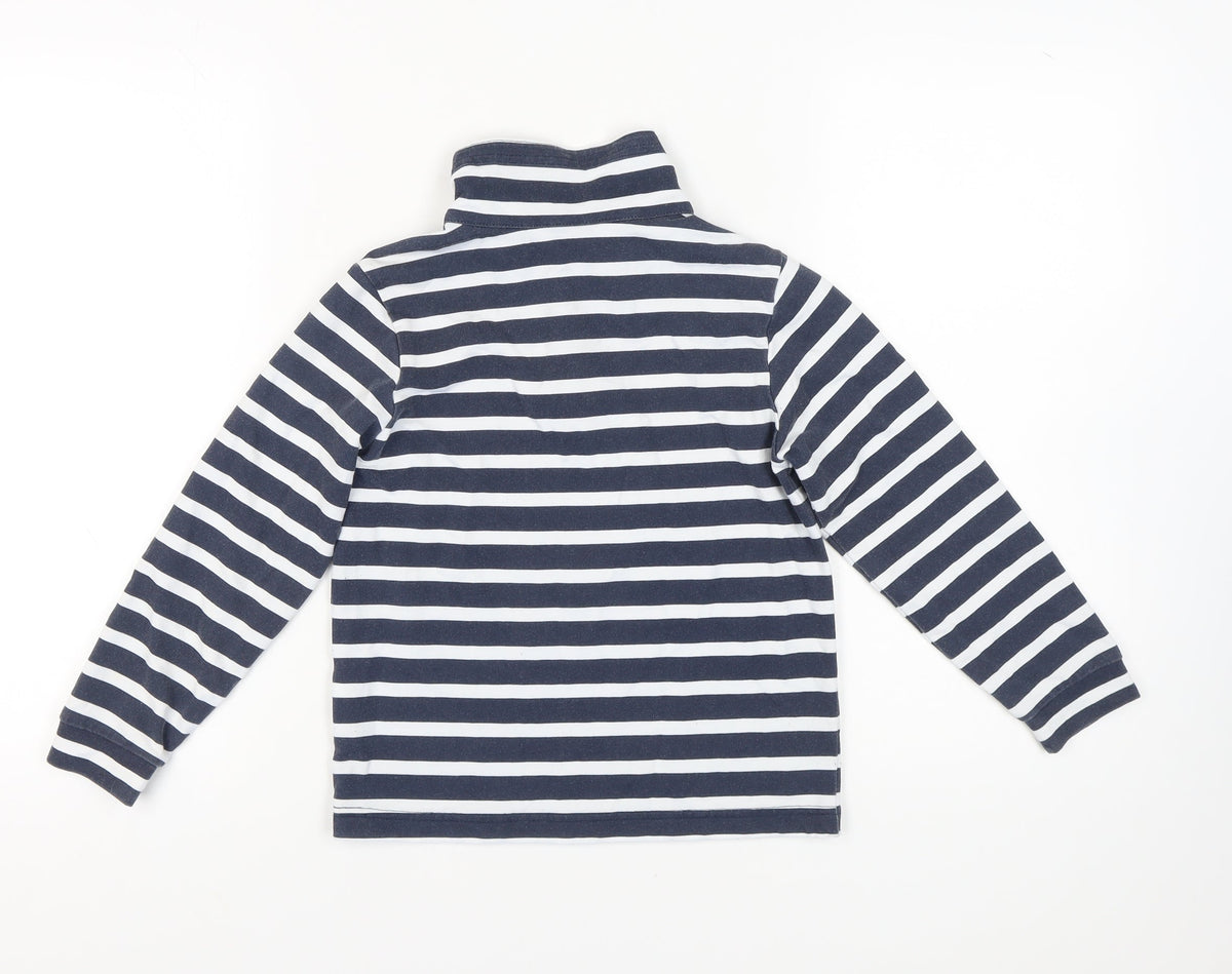 Regatta Unisex Kids Blue Striped Sweatshirt, 10 Years, 1/4 Zip