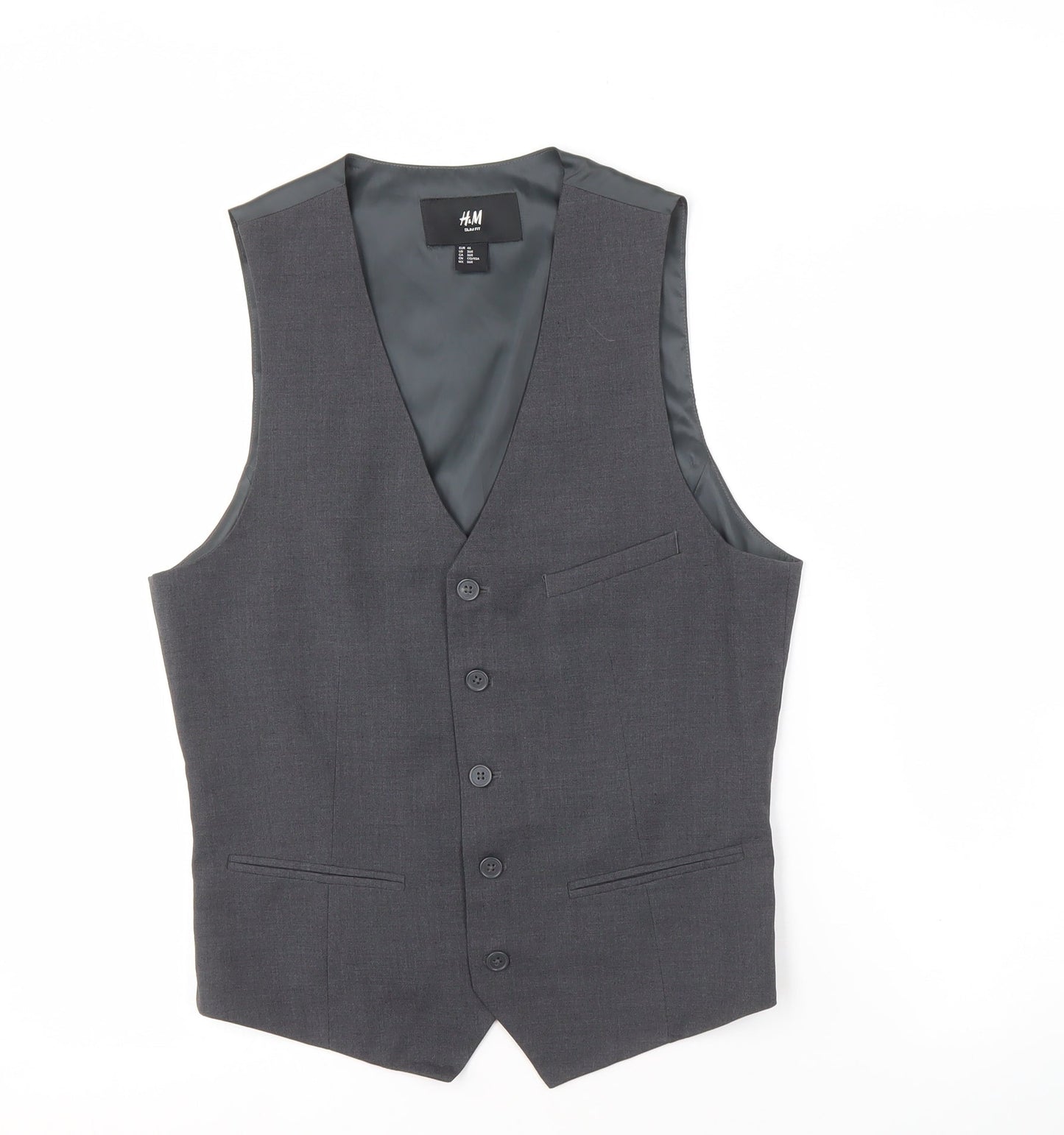 H&M Men's Grey Suit Waistcoat, Formal Wear 36R