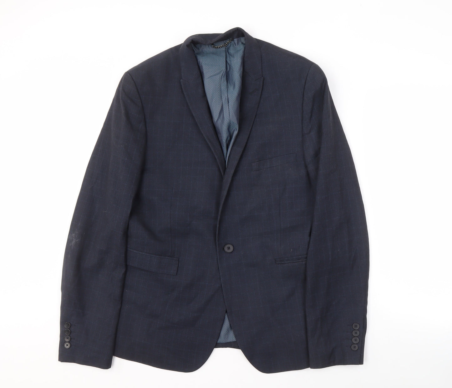 Burton Menswear London Men's Blue Jacket 42 Skinny Fit