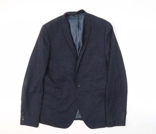 Burton Menswear London Men's Blue Jacket 42 Skinny Fit