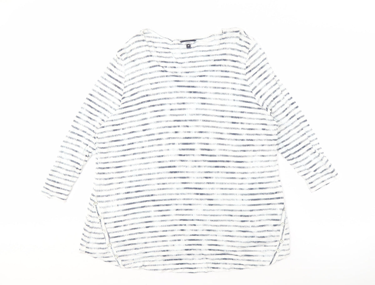 Dash Women’s White Striped T-Shirt Size 18