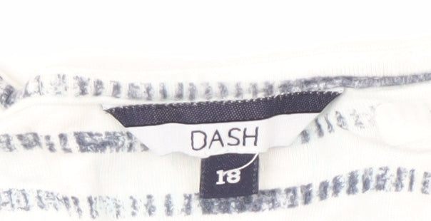 Dash Women’s White Striped T-Shirt Size 18