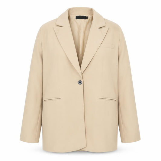 PRETTYLITTLETHING Women Beige Blazer, UK 6, One-Button