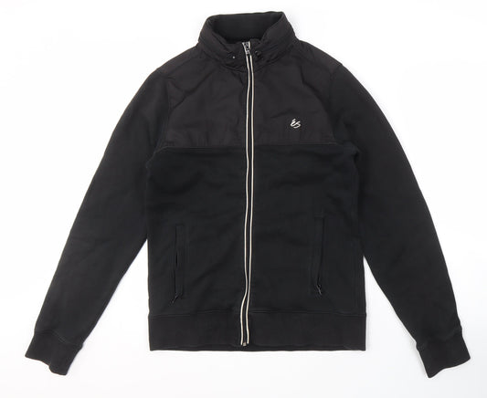 éS Men's Black Bomber Jacket, Size S, Full Zip Casual