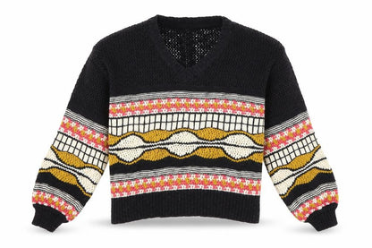 Next Women's Black Multicoloured Pullover Jumper S