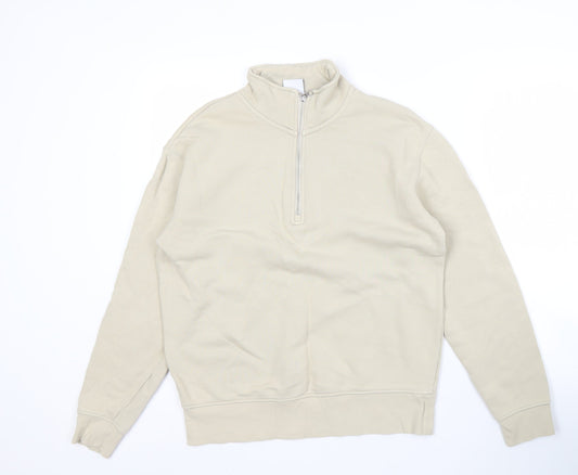 Zara Men's Beige Pullover Sweatshirt S