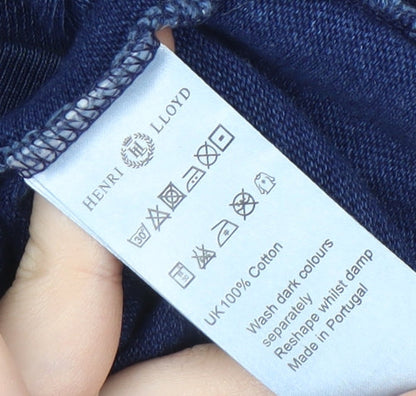 Close-up detail of Henri Lloyd Men's Blue Cotton jumper S