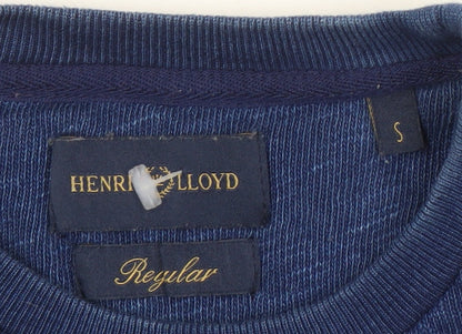 Brand and care label for Henri Lloyd Men's Blue Cotton jumper S