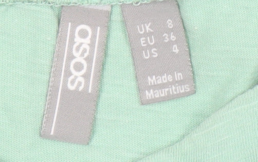 ASOS Women's Green A-Line Dress, Size 8, Casual Style