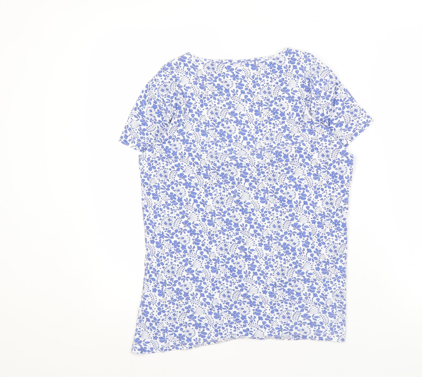 RJR John Rocha Women's Blue Floral V-Neck Top