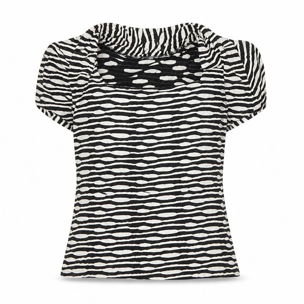 Alex & Co. Women's Black Animal Print Top L