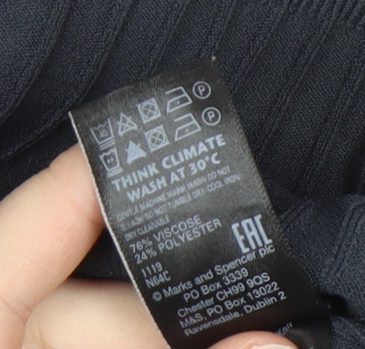 Marks & Spencer Women's Black Polo Top - Size 10