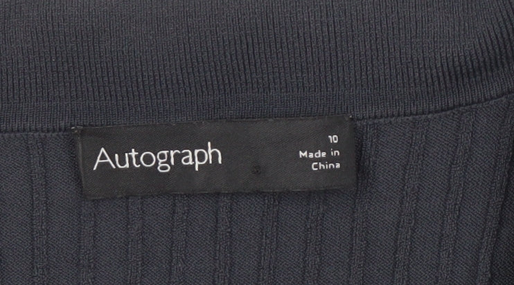 Marks & Spencer Women's Black Polo Top - Size 10
