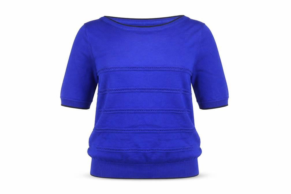 Principles Petite Blue Cotton Boat Neck Jumper