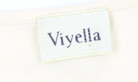 Viyella Women's Ivory Embroidered 3/4 Sleeve Top L