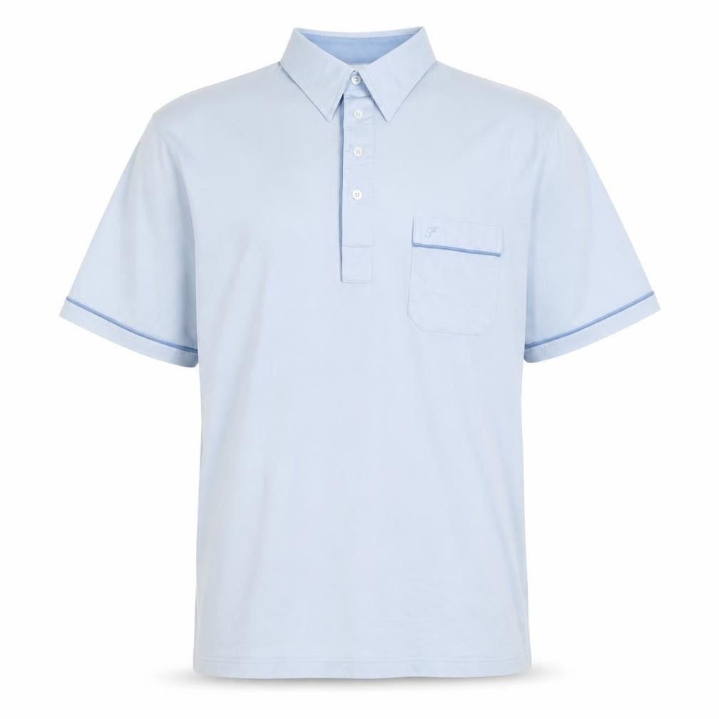 Farah Men's Blue L Polo Shirt - Classic Short Sleeve