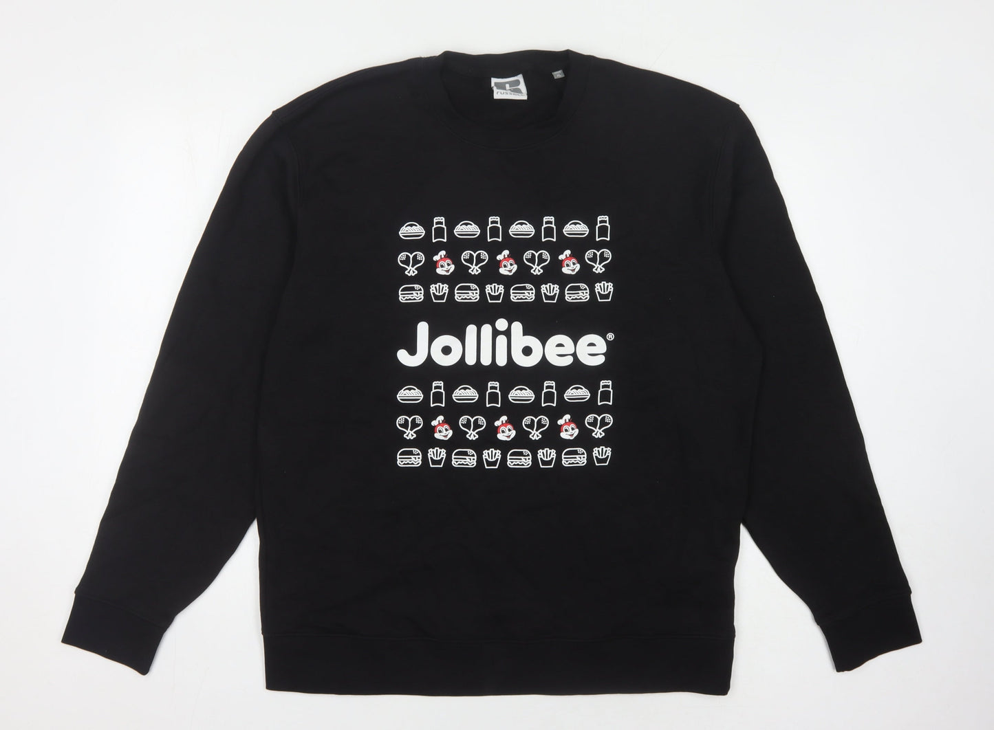 Russell Men's Black XL Graphic Print Pullover Sweatshirt