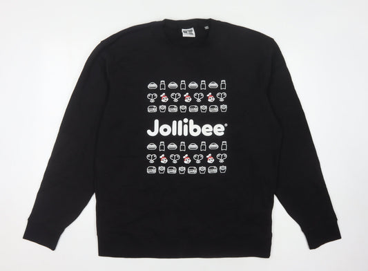 Russell Men's Black XL Graphic Print Pullover Sweatshirt